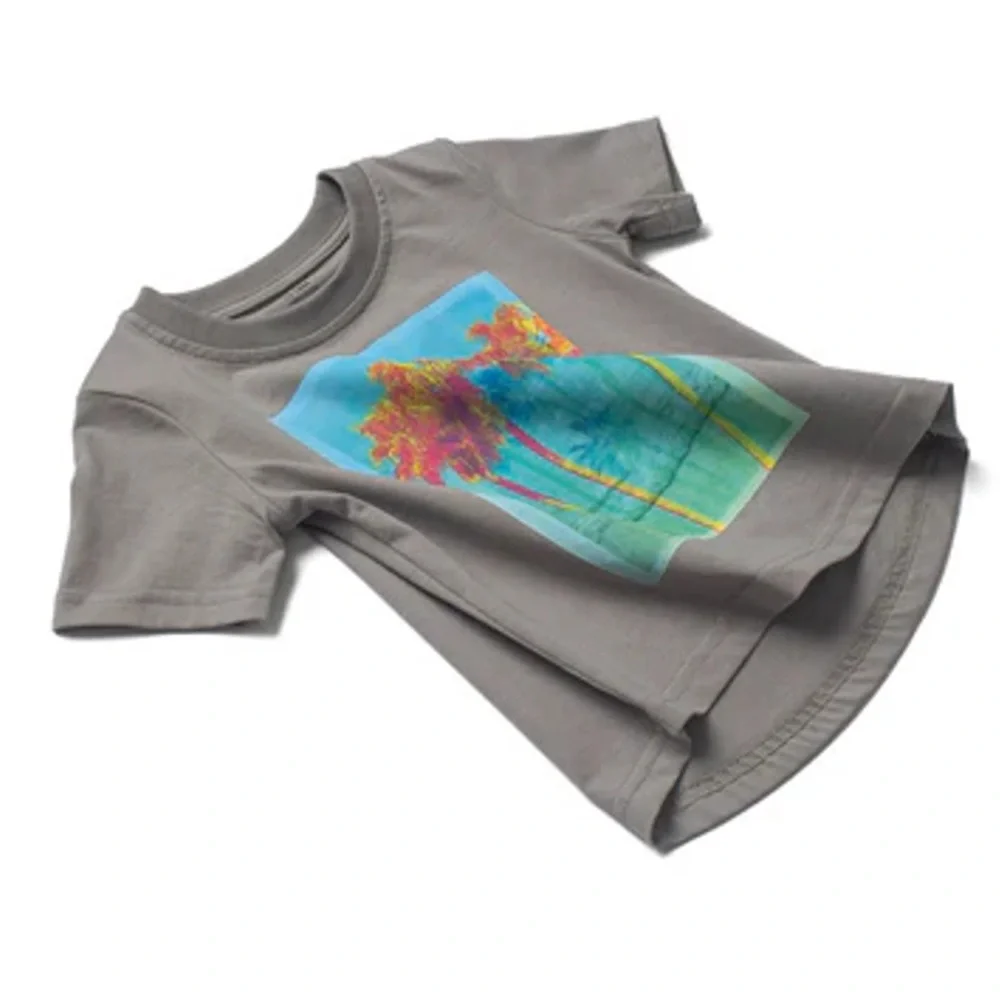 Kids Palm Tree Graphic Tee - Gray